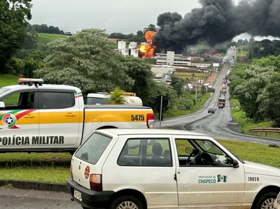 Incêndio em Chapecó: prefeitura atualiza informações sobre o trânsito na SC-480