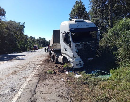 Motociclista morre em colisão e incêndio na BR-282