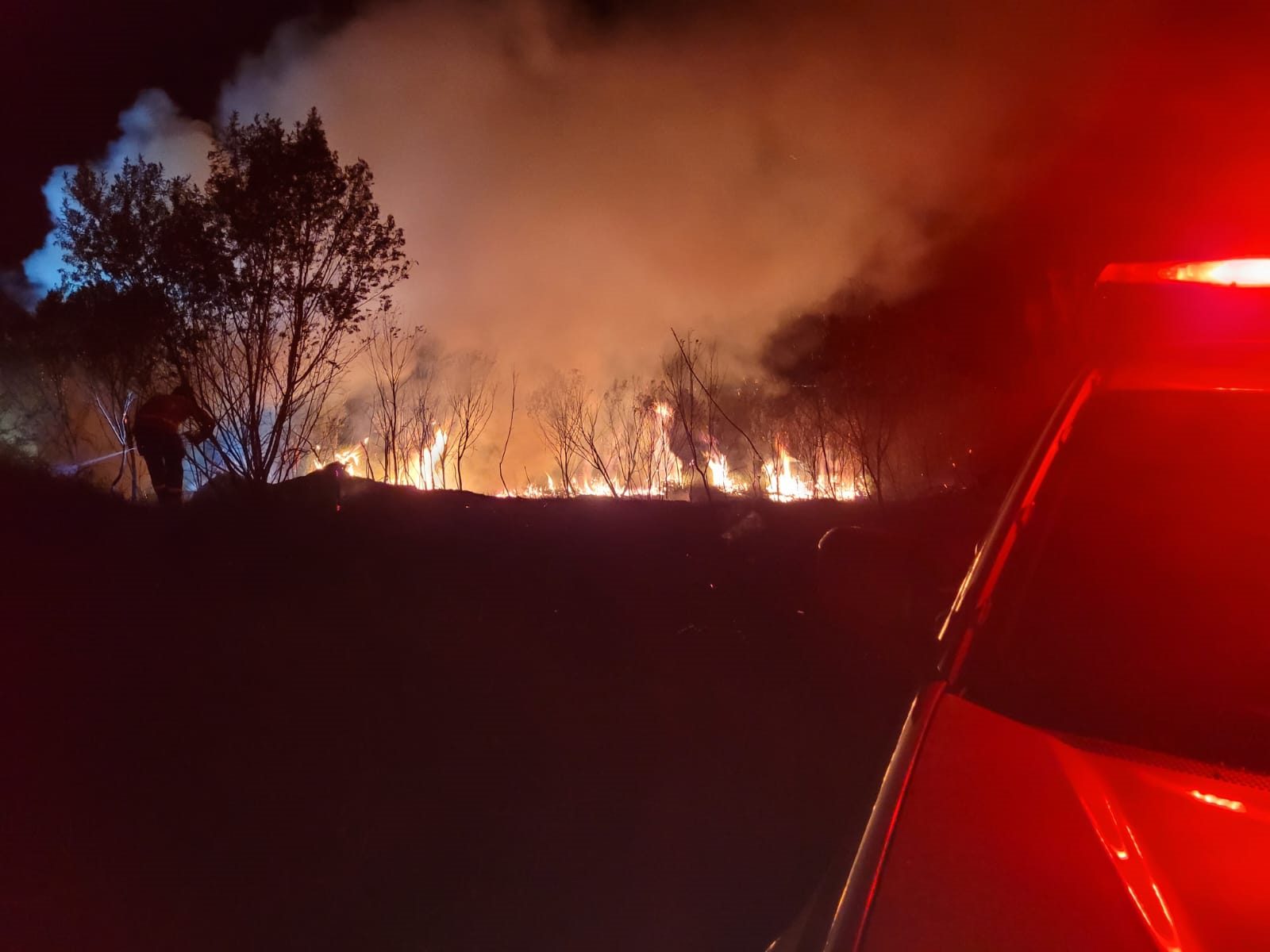 Incêndio de grandes proporções atinge área de vegetação em Bom Jesus