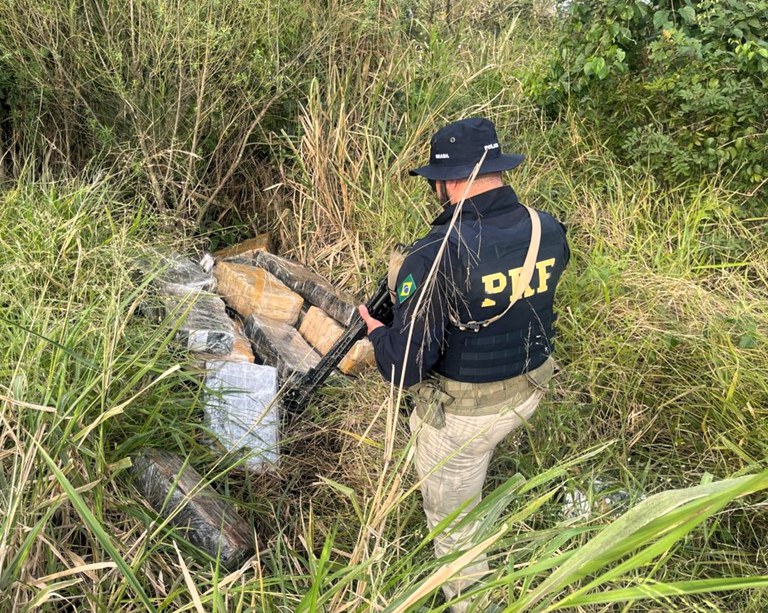 PRF encontra 495 kg de maconha abandonada na BR 282