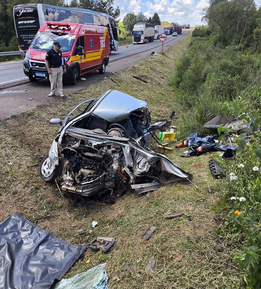 Idoso morre em colisão frontal na BR-282 em Ponte Serrada