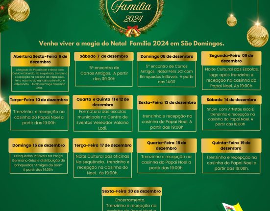 O evento começa na sexta-feira, 6 de dezembro, com a chegada do Papai Noel