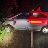 Campo Erê – colisão traseira entre caminhão e carro