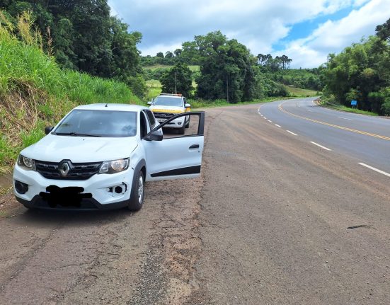 Durante a abordagem, os policiais encontraram diversos tabletes de maconha embalados no interior do automóvel