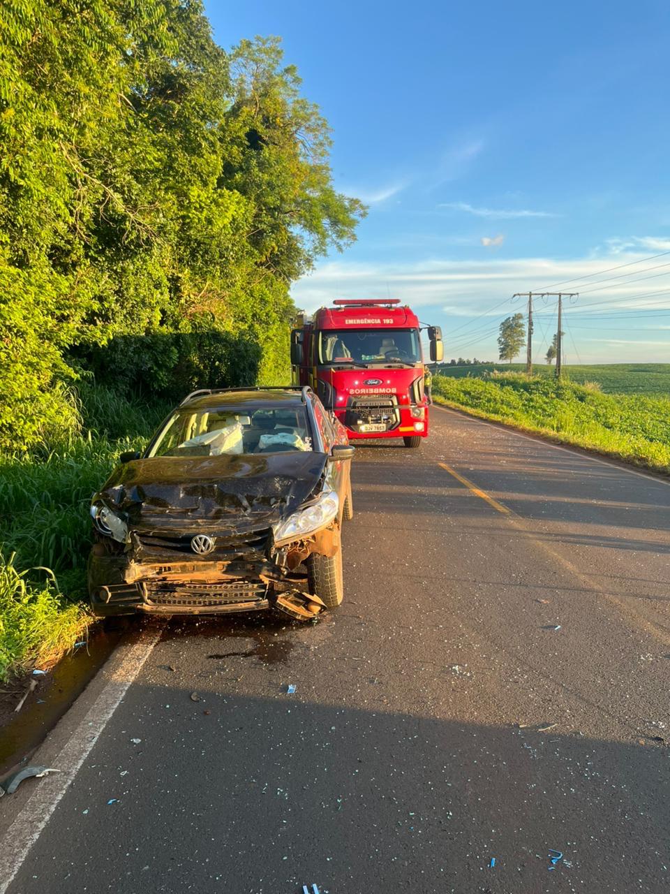 Acidente na SC-480 em São Domingos deixa uma pessoa ferida