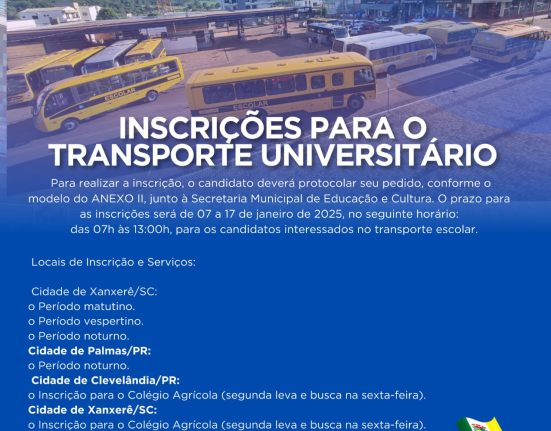 Inscrições abertas para o transporte universitário em São Domingos