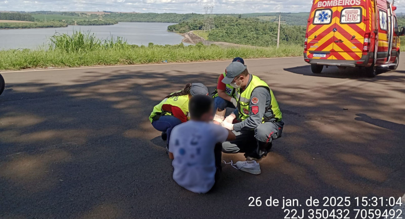 Homem fica ferido após queda de motocicleta em São Domingos