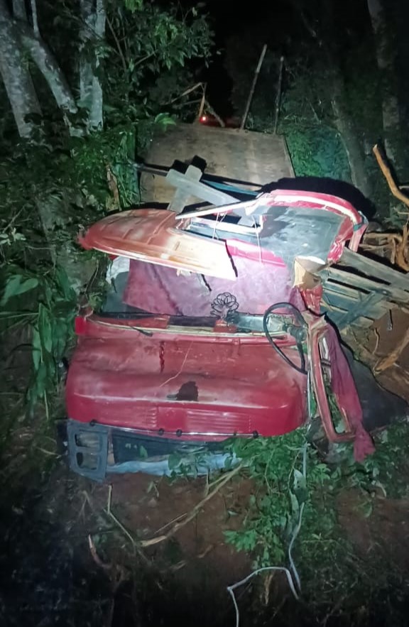 Jovem e criança morrem após caminhão despencar de ponte